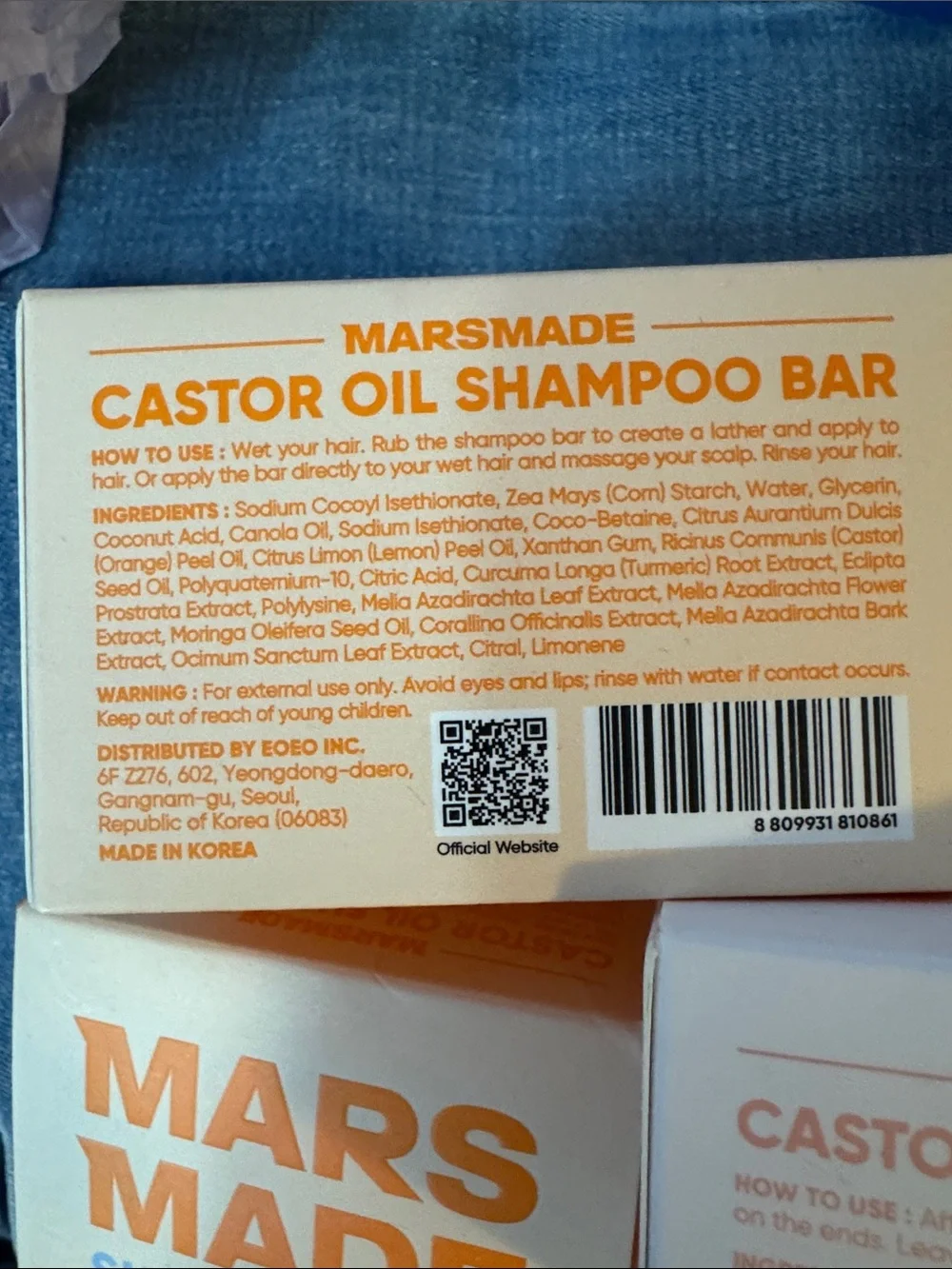 NIB (6) Mars Made Castor Oil (3) Shampoo/ (3) Conditioner Bar 1 Rosemary